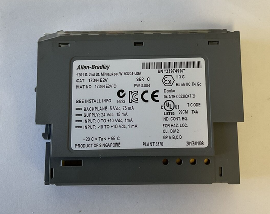 ALLEN BRADLEY 1734-IE2V ANALOG VOLT INPUT MODULE SER.C FW3.004