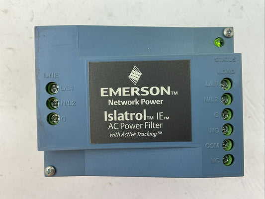 EMERSON ISLATROL IE-120 AC POWER FILTER W/SCTIVE TRACKING 120VAC 47-63HZ 20A