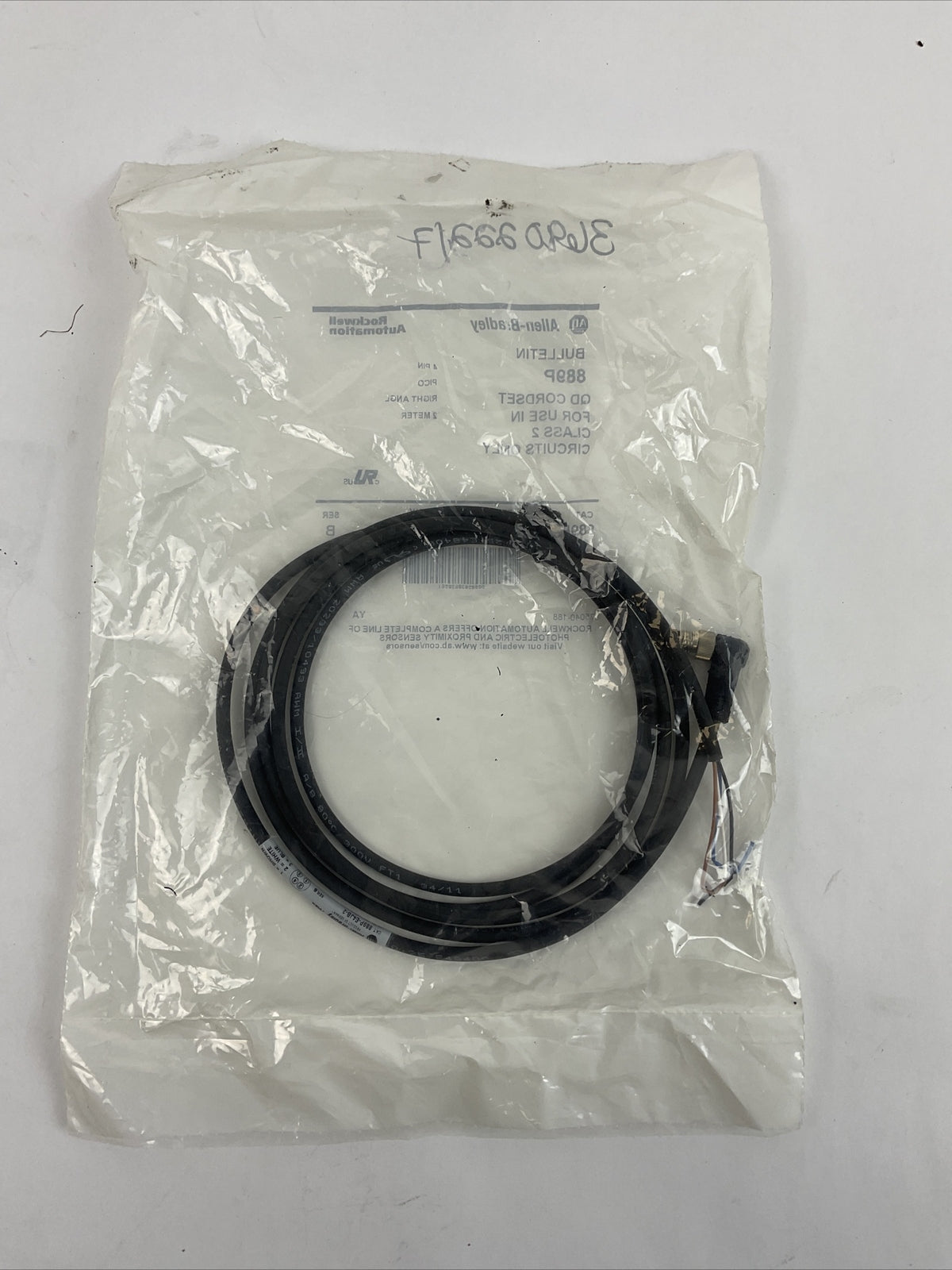 ALLEN BRADLEY 889P-E4JB-2 QD CORDSET RIGHT ANGLE  4PIN ****LOTOF4****