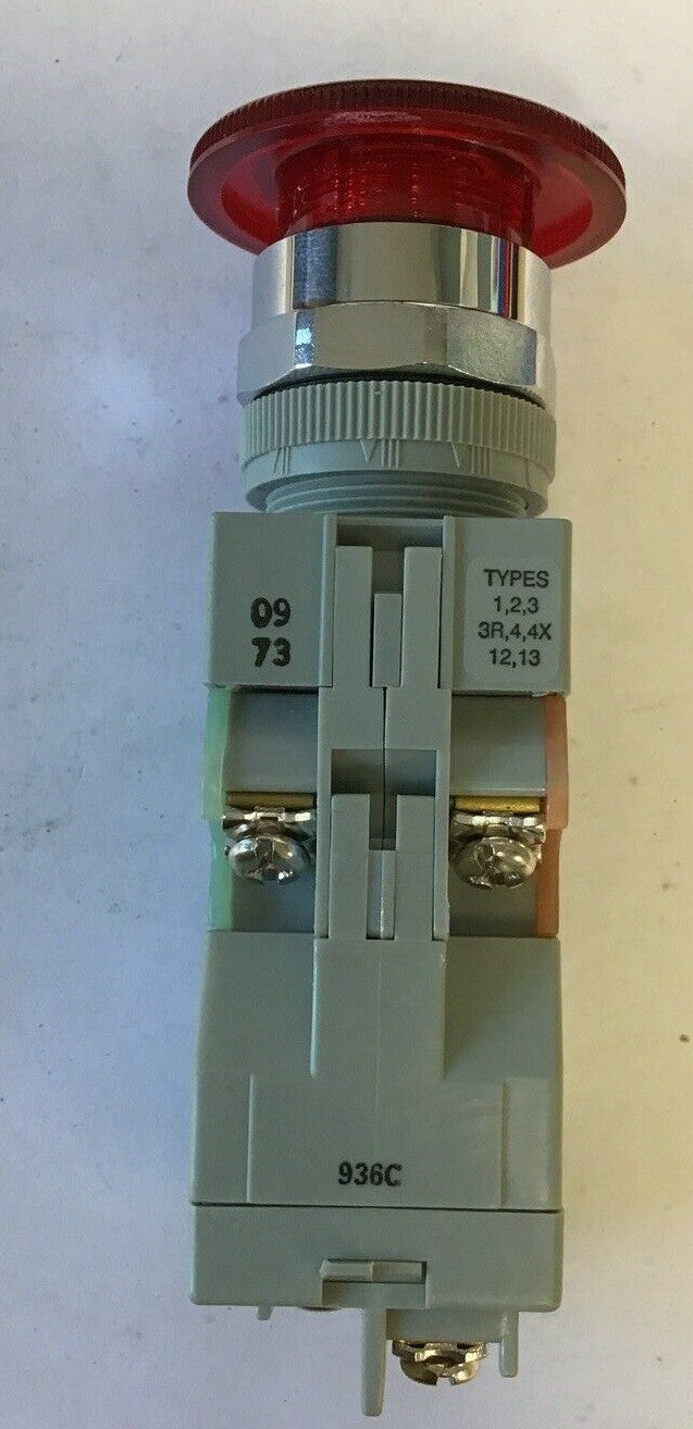 IDEC PUSH BUTTON AVLW424611D-R 120-600VAC 110-600VDC 10A
