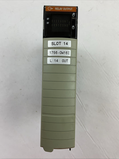 ALLEN BRADLEY 1756-OW16I SER A FW 3.003 CONTOLLOGIX 16 PT DIGITAL RELAY MODULE