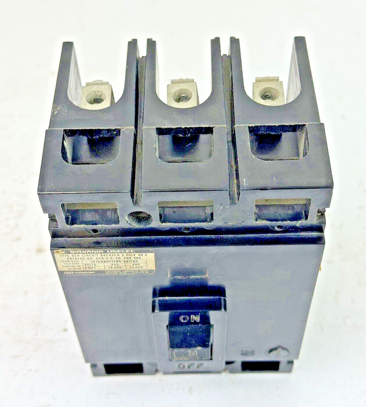 SYLVANIA / CHALLENGER - SEH-3-C-20 - CIRCUIT BREAKER - 20 A, 480 VAC, 3 POLE