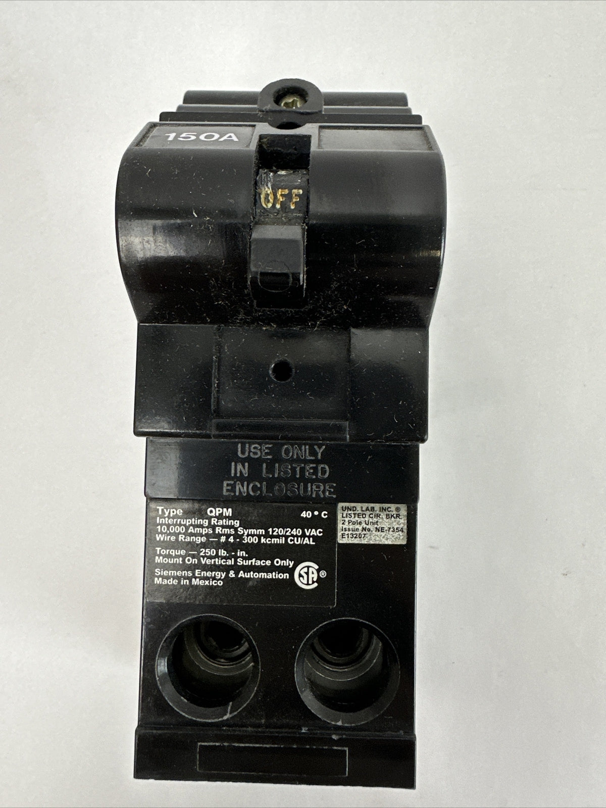 SIEMENS QPM2150 CIRCUIT BREAKER 150AMP 2POLE 120/240VAC