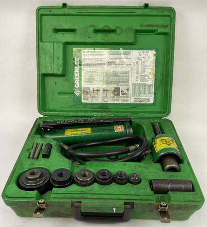 GREENLEE 7306 HYDRAULIC KNOCKOUT PUNCH-DRIVER SET W/PUNCHES AND DIES FOR