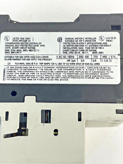 SIEMENS - 3RV1021-1CA10- CIRCUIT BREAKER / MOTOR PROTECTOR