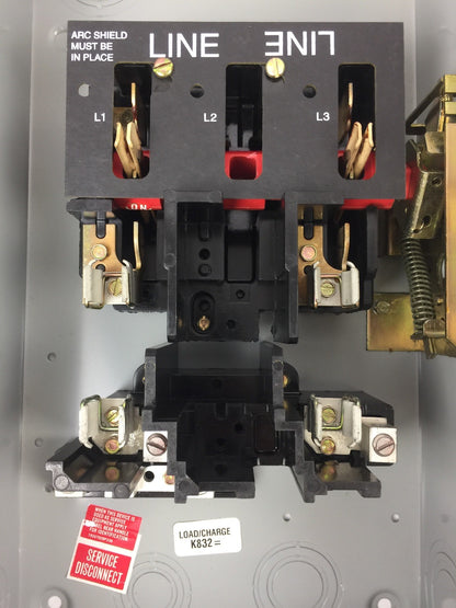 GE TH3222 HEAVY DUTY FUSIBLE SAFETY SWITCH 60AMPS 240VAC 250VDC 15HP 2P MODEL 10