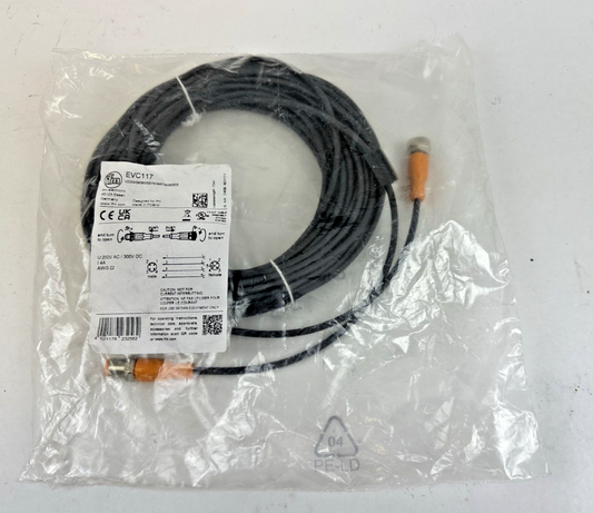 IFM EVC117 VDOGH040MSS0015H04STGH040MS CORDSET CABLE 15M 250V-AC 300V-DC