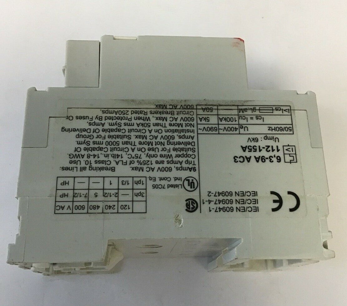 ABB MS 325 MANUAL MOTOR STARTED CIRCUIT PROTECTOR 9.0A