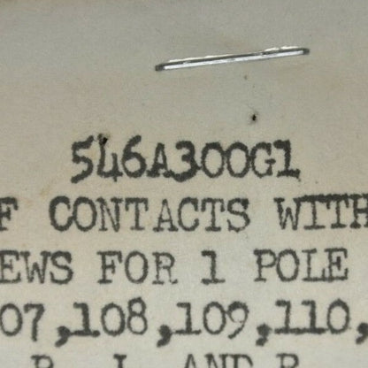GENERAL ELECTRIC 546A300G1 CONTACT KIT / SIZE 0 / NEW SURPLUS
