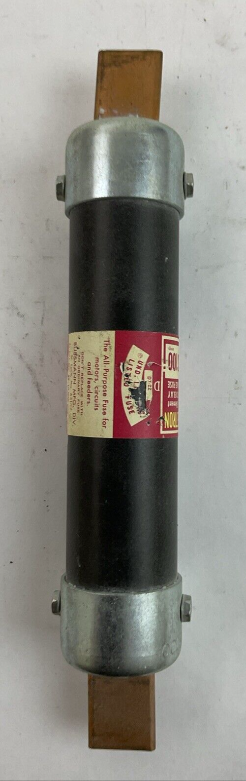 FUSETRON FRS100 DUAL ELEMENT TIME DELAY CLASS K5 FUSE 100AMP 600VAC (LOT OF 3)