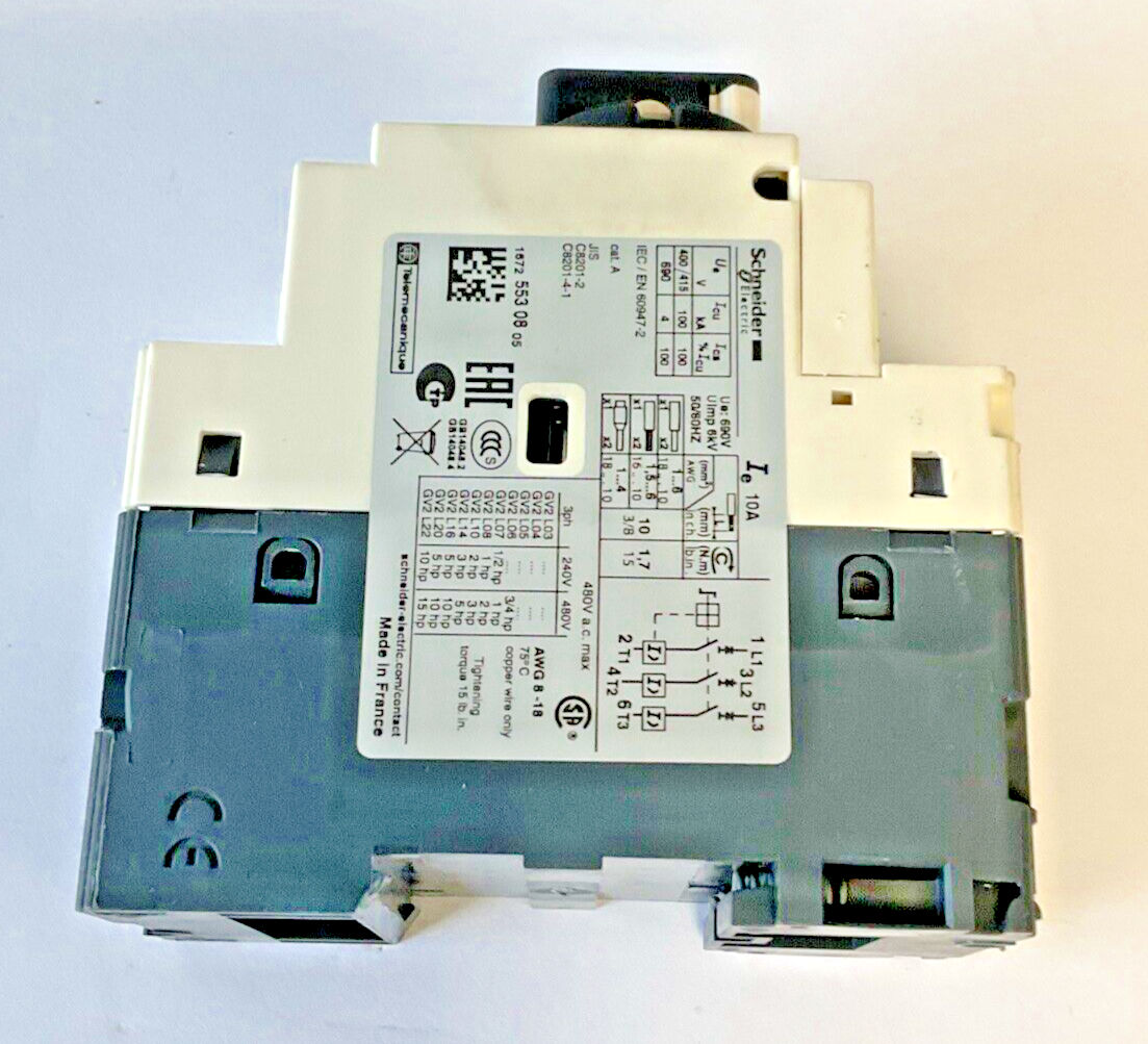 SCHNEIDER ELECTRIC GV2-L14 MANULA MOTOR STARTER 10 480VAC