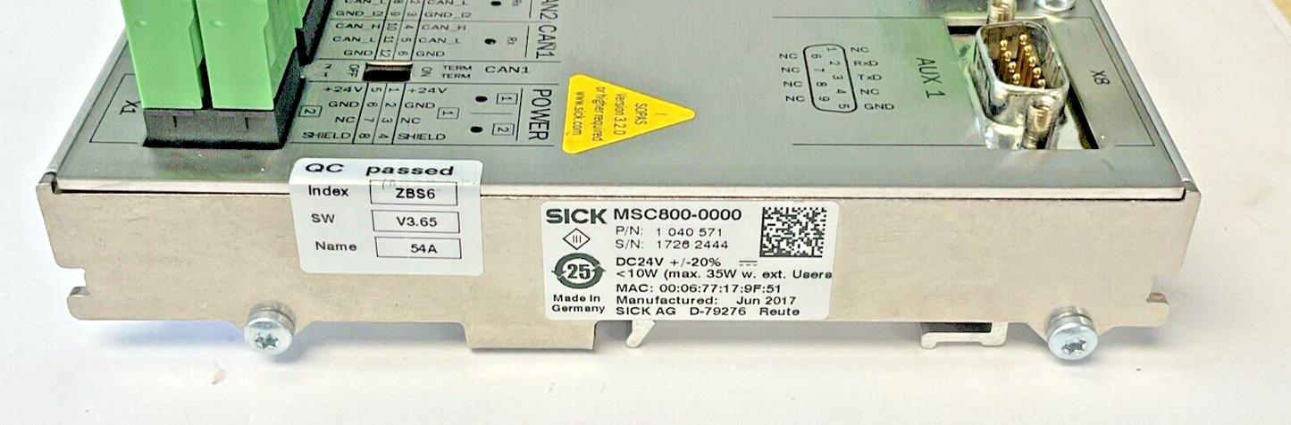 SICK MSC800-0000 MODULAR SYSTEM CONTROLLER 24VDC
