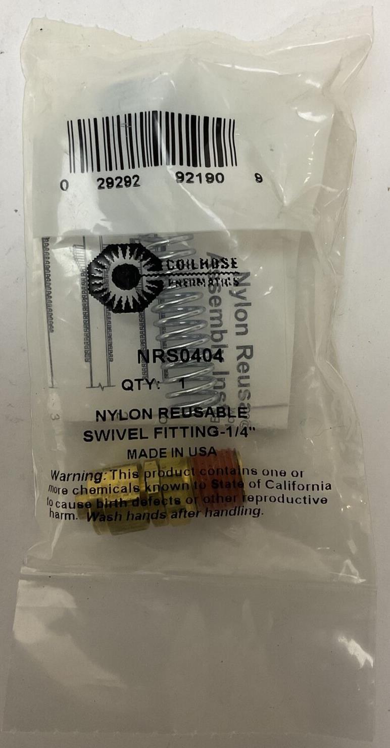 COILHOSE PNEUMATICS NRS0404 NYLON REUSABLE SWIVEL FITTING 1/4"