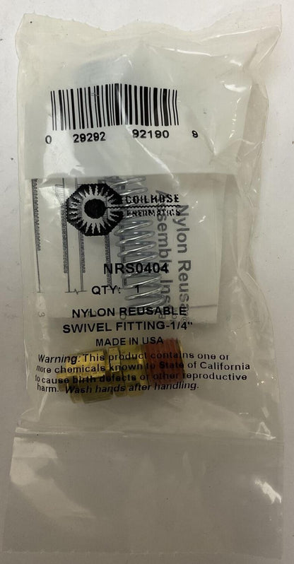 COILHOSE PNEUMATICS NRS0404 NYLON REUSABLE SWIVEL FITTING 1/4"