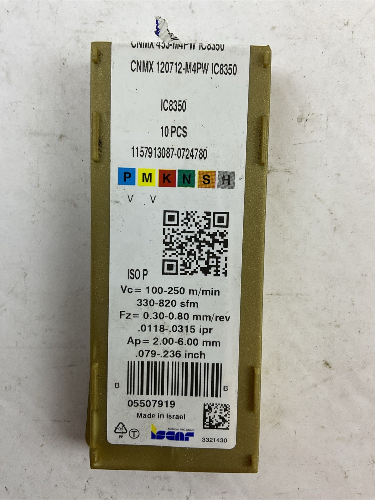ISCAR CNMX 453-M4PW IC8350 CNMX 120712-M4PW IC8350 CARBIDE INSERT (BOX OF 10)