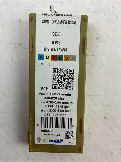 ISCAR CNMX 453-M4PW IC8350 CNMX 120712-M4PW IC8350 CARBIDE INSERT (BOX OF 10)