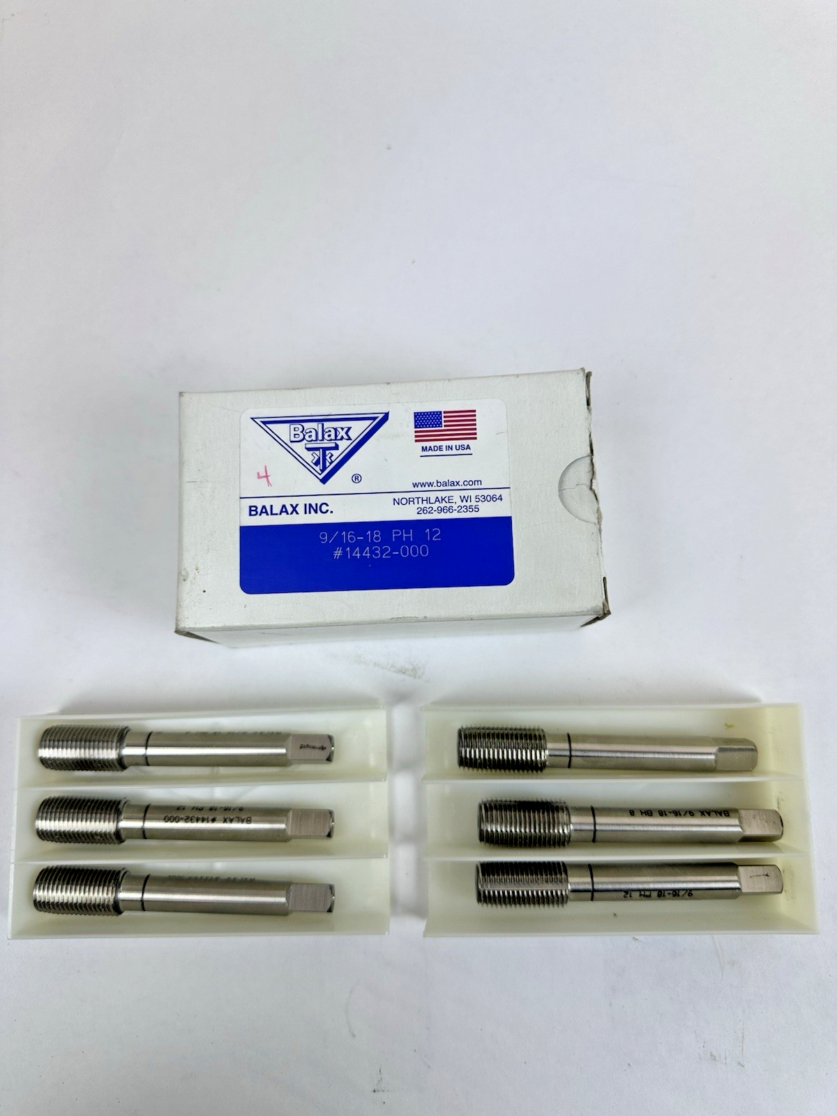 BALAX 14432-000 H12 9/16-18 Thread Forming Tap Lot of 6