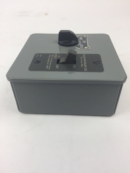 ALLEN BRADLEY 600-TAX9 MANUAL STARTING SWITCH WITH SELECTOR SWITCH 2 POLE NEMA 1
