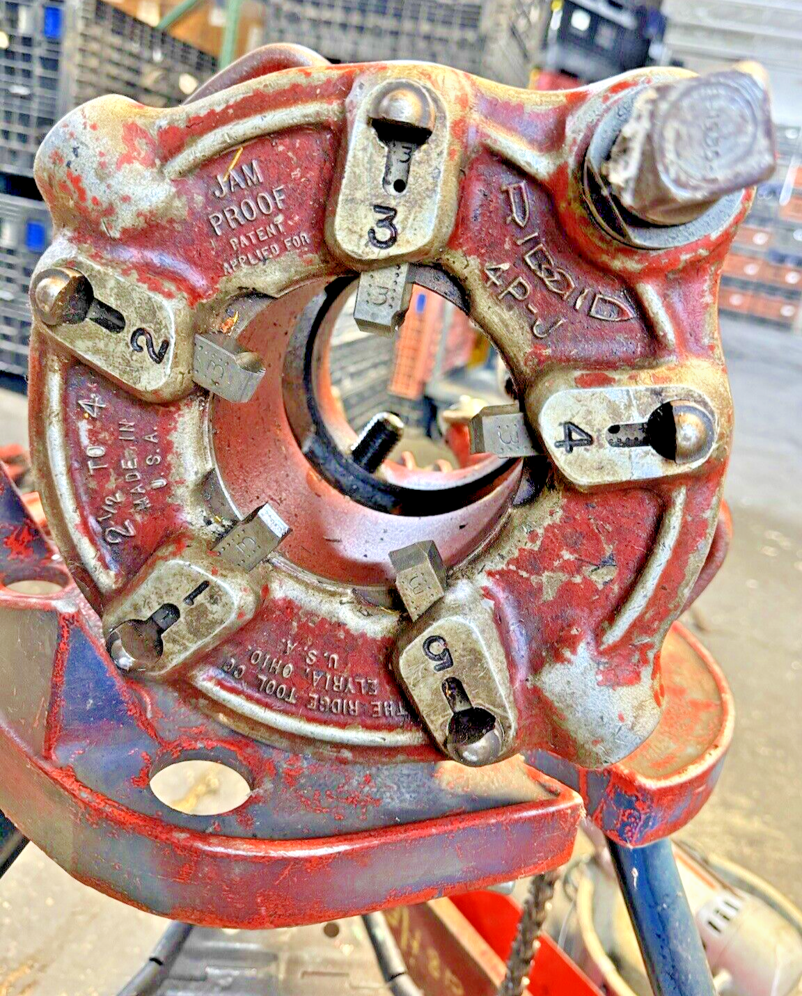 RIDGID - 700-12 - POWER DRIVE PIPE THREADER W/ STAND/BUCKET/DIE HEADS +SEE BELOW