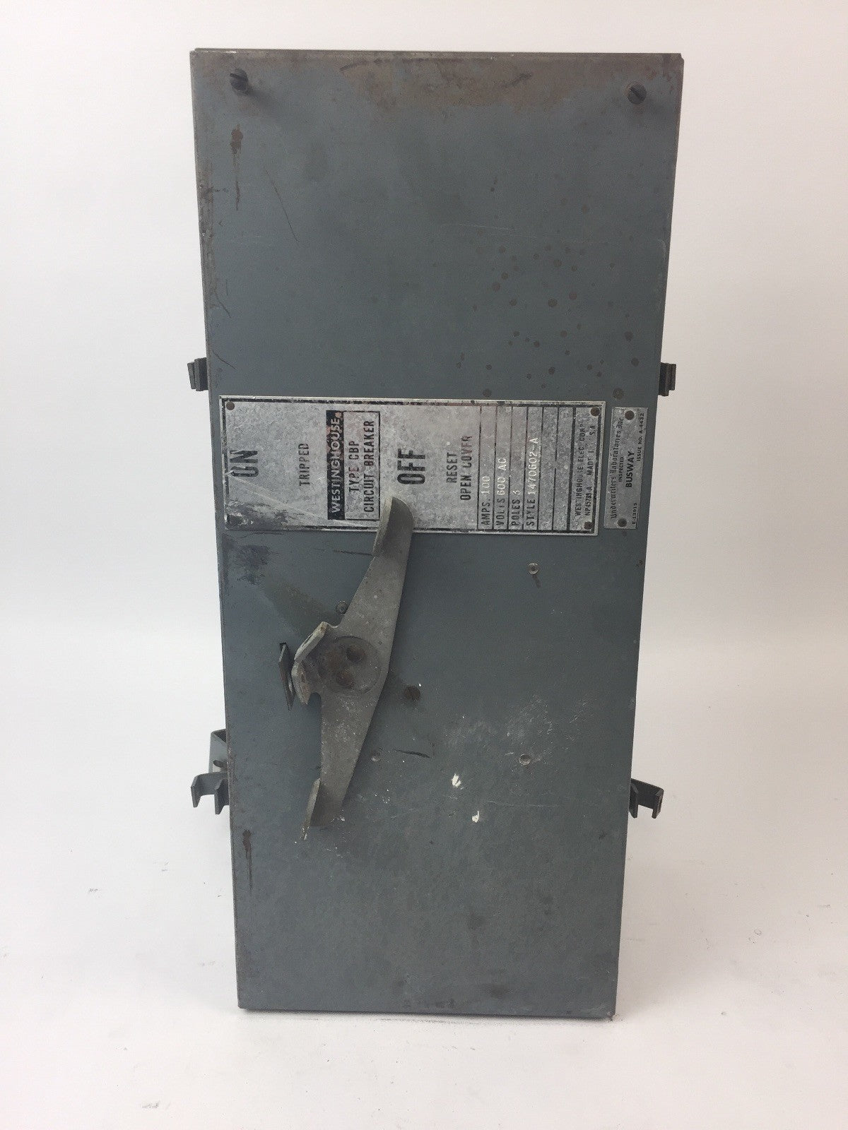 WESTINGHOUSE CBP 100A BUS PLUG 600VAC 3 POLE