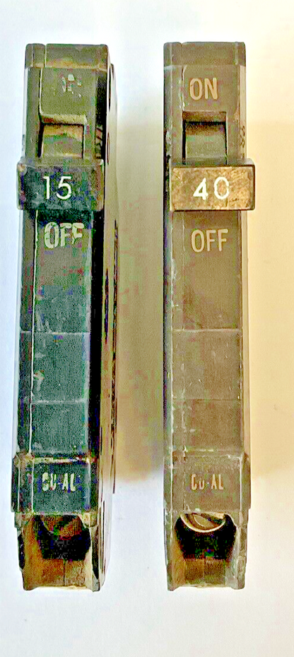 GENERAL ELECTRIC TQP 40A& TQP 15A CIRCUIT BREAKER 15A/40A 1POLE***LOTOF2***
