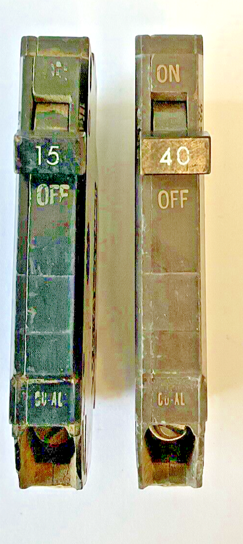 GENERAL ELECTRIC TQP 40A& TQP 15A CIRCUIT BREAKER 15A/40A 1POLE***LOTOF2***