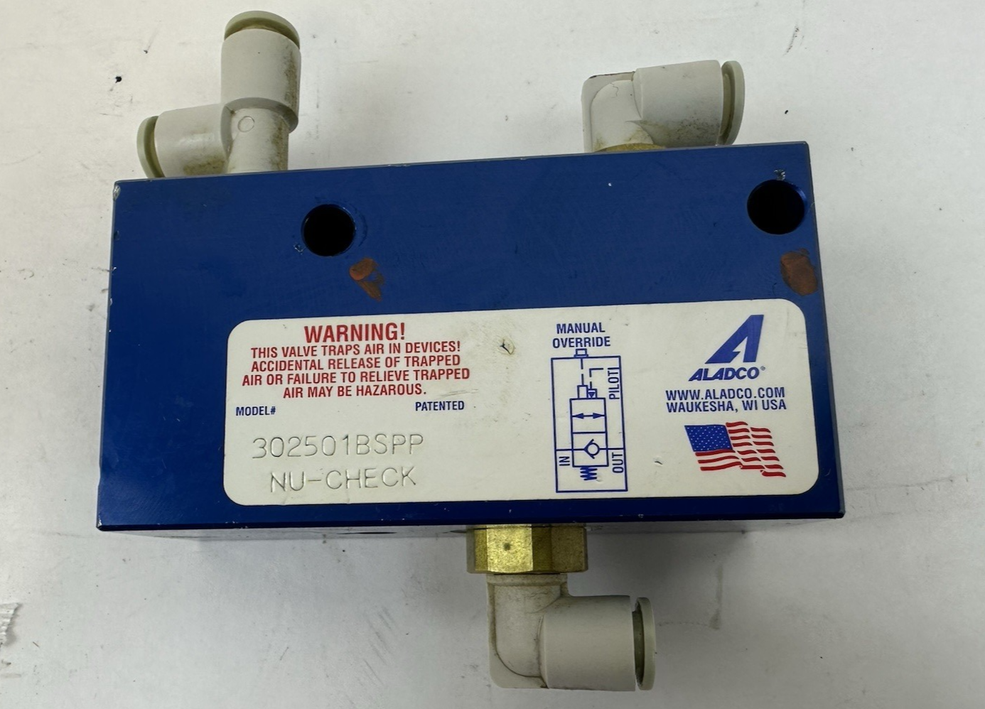 ALADCO 302501 BSPP NU-CHECK Valve 1/4" Port 150 PSI