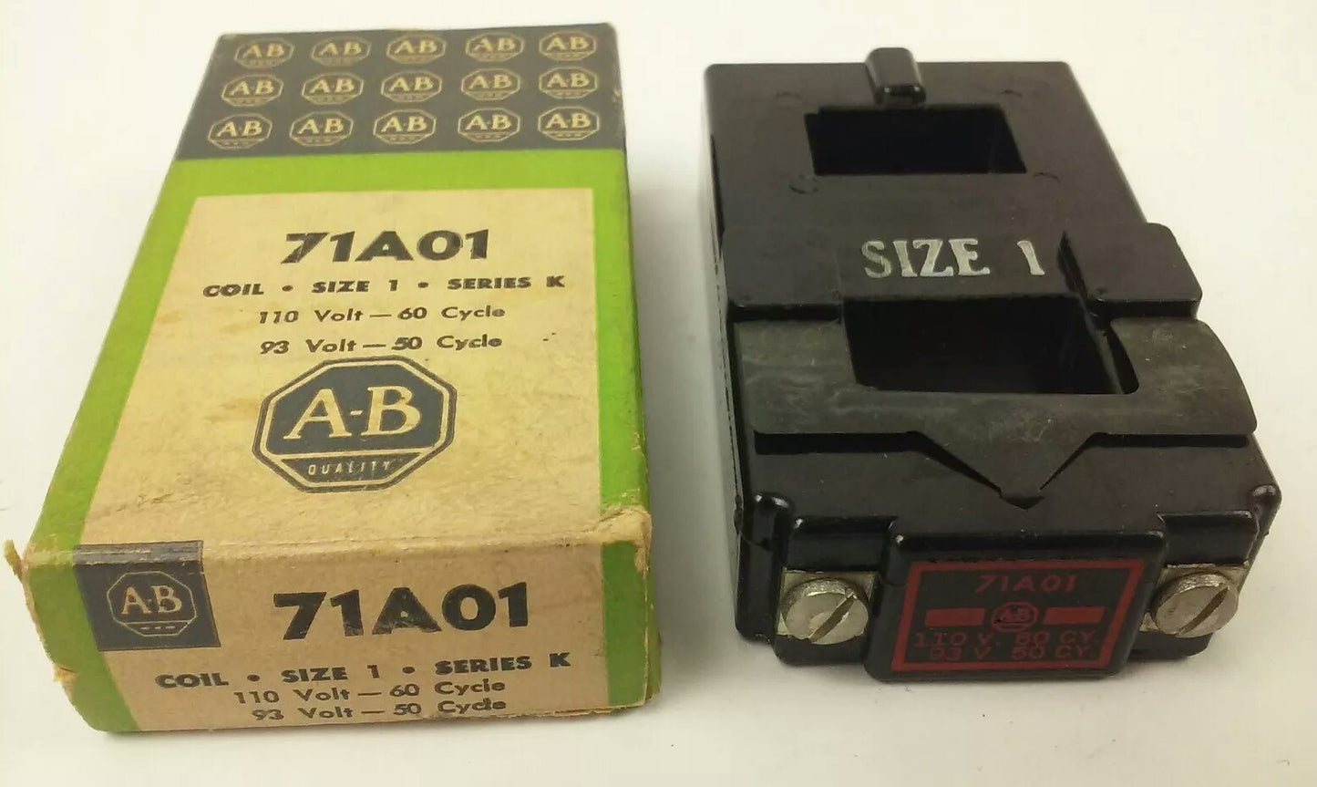 ALLEN BRADLEY 71A01 SER. K, COIL, 110V @ 60HZ, 93V @ 50HZ, SIZE 1 NEW OTHER, 71A