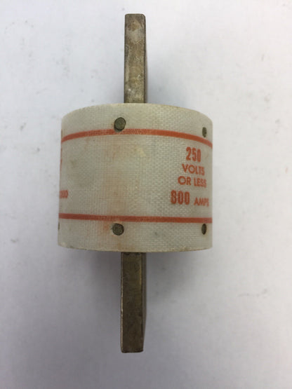 GOULD SHAWMUT AMPTRAP A25X800 FUSE 800AMP 250 VOLTS TYPE 4