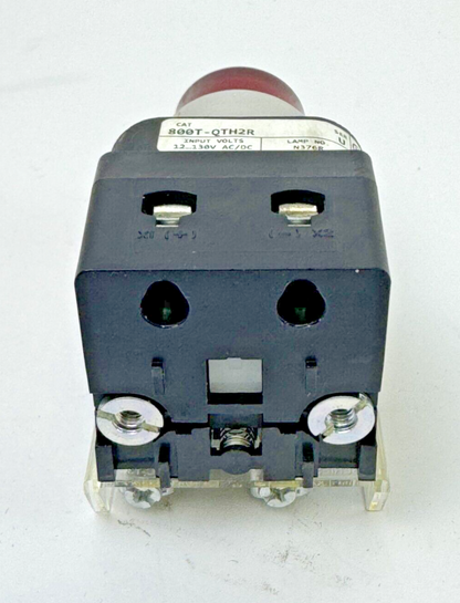 ALLEN-BRADLEY - 800T-QTH2R SER. U - RED ILLUMINATED PUSH BUTTON W/ BLOCK