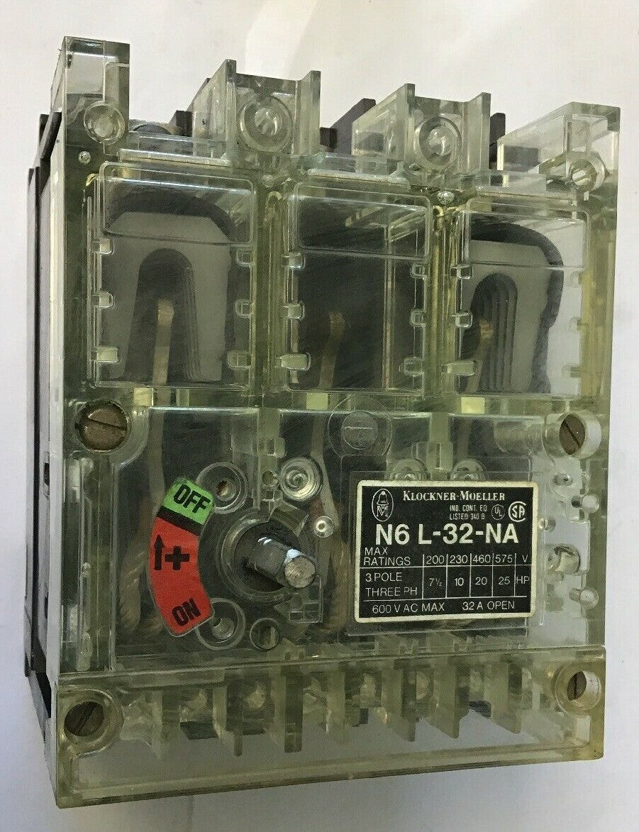 KLOCKNER MOELLER N6 L-32-NA CIRCUIT INTERRUPTER 600VAC 32A