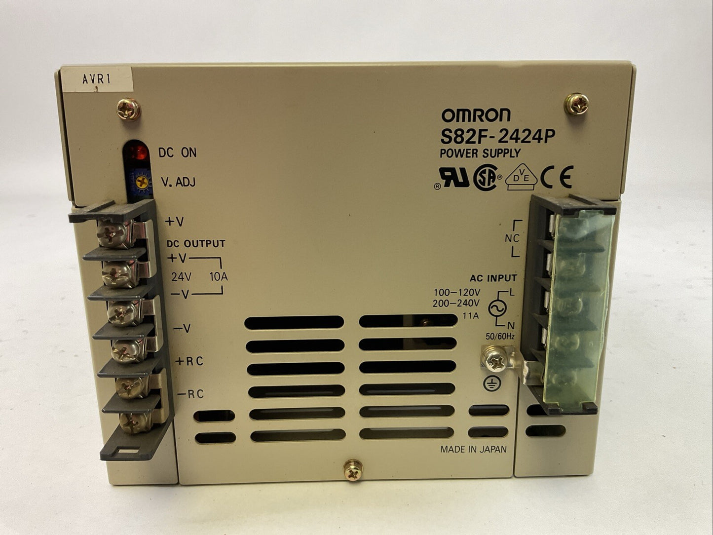OMRON S82F-2424P POWER SUPPLY OUTPUT 24VDC 10A INPUT 100-120/200-240VAC 11A