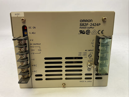 OMRON S82F-2424P POWER SUPPLY OUTPUT 24VDC 10A INPUT 100-120/200-240VAC 11A