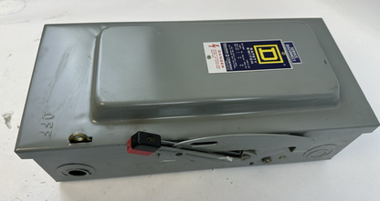SQUARE D H362 SERIES E1 3 PHASE FUSIBLE DISCONNECT SAFETY SWITCH 60A 600V