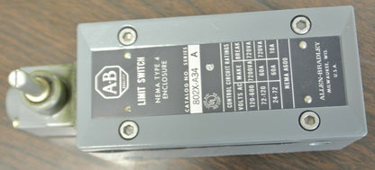 ALLEN-BRADLEY 802X-A34 WATERTIGHT LIMIT SWITCH / 24-600VAC / NEW SURPLUS