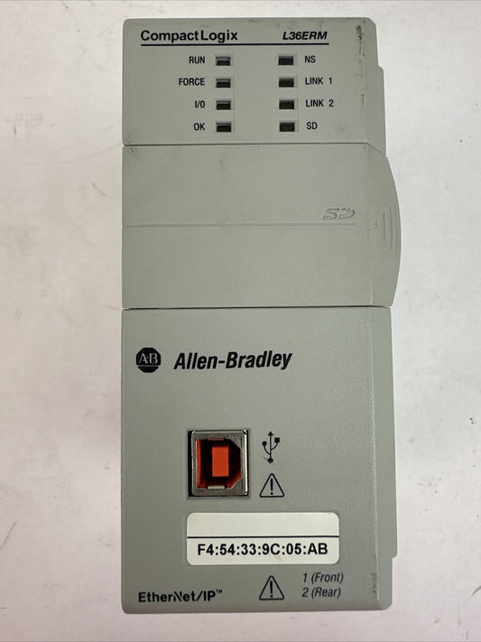 ALLEN BRADLEY 1769-L36ERM SER A FW 1.002 COMPACT LOGIX 3 MB MOTION CONTROLLER