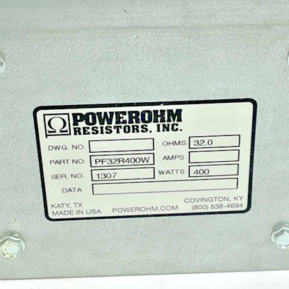 POWER OHM RESISTORS PF32R400W BRAKING RESISTOR 32OHM 400W