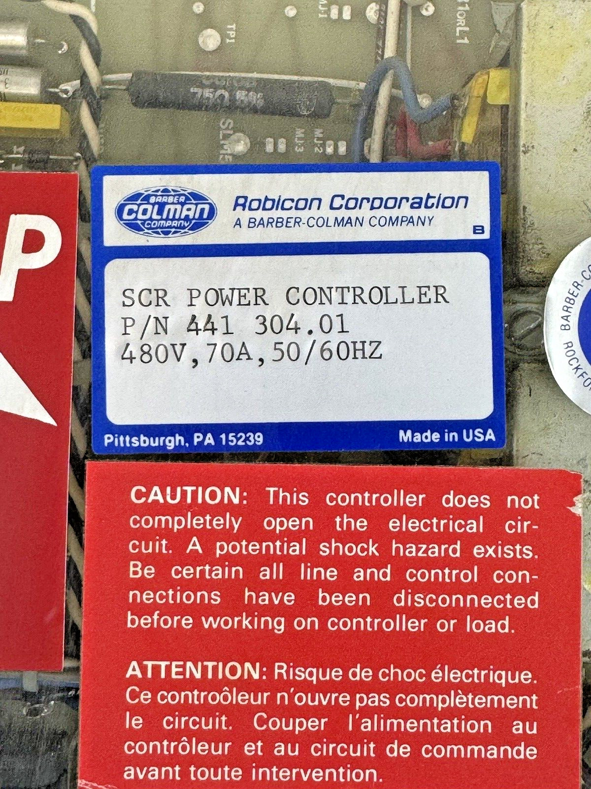 ROBICON CORPORATION - 441 304.01 - SCR POWER CONTROLLER - 480 VAC, 70 A, 50/60HZ