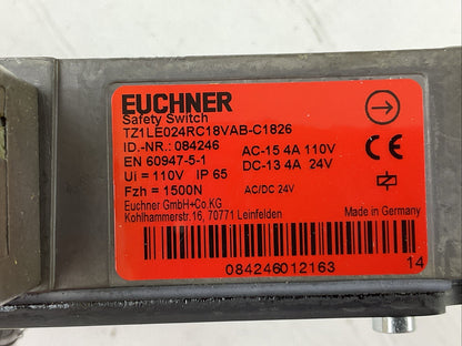 EUCHNER TZ1LE024RC18VAB-C1826 SAFETY SWITCHAC-15 4A 110V DC-13 4A 24V