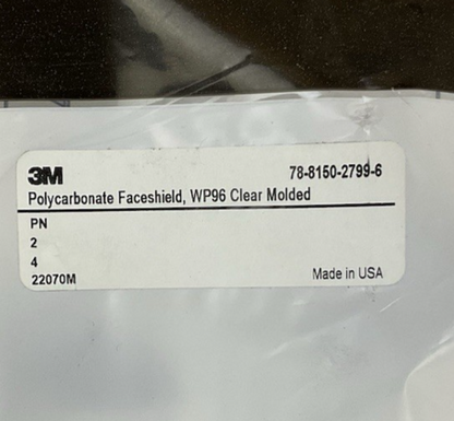 3M 82783-00000 H8A RATCHET HEADGEAR WITH WP96 POLYCARBONATE FACE SHIELD LOT OF 3