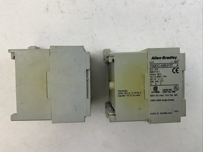ALLEN BRADLEY 700DC-MB310* RELAY 300VAC 10A SER A (LOT OF 2)