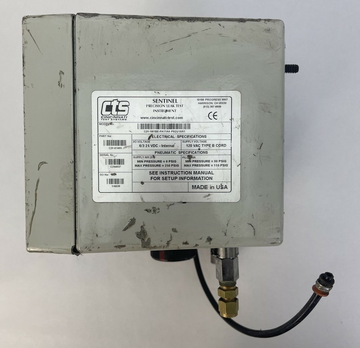 CTS CINCINNATI TEST SYSTEMS C28-1W1BE-PA11A4-P02U10A1 SUPPLY 120VAC I/O 24VDC