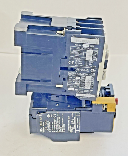 ALLEN BRADLEY - 100-A09ND3 SER. B CONTACTOR & 193-BSB 42 SER. B RELAY