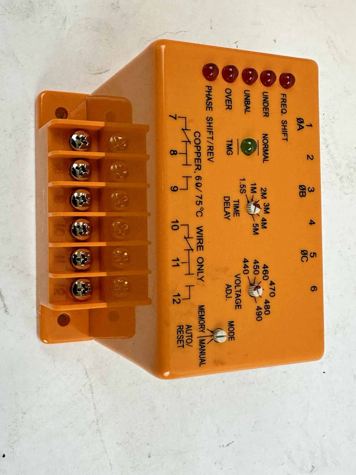 ATC SLM-440-ASE PHASE MONITOR RELAY 440-490VAC 3PH DPDT 3A 600VAC MICROPROCESSOR