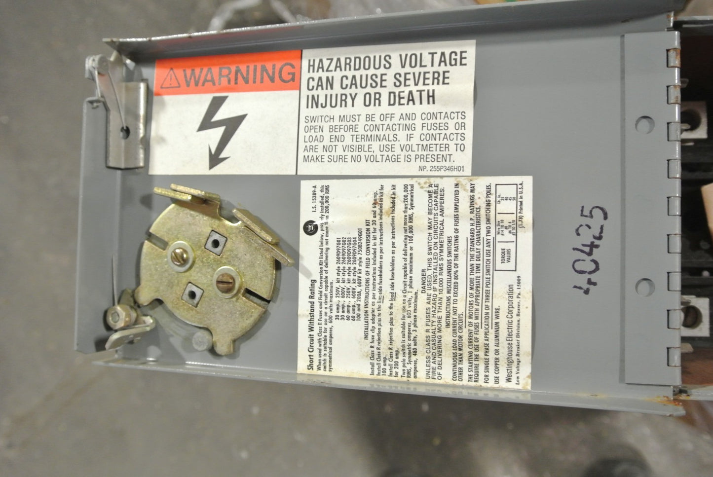 WESTINGHOUSE FDPT2322R - TWIN FUSIBLE PANELBOARD SWITCH - 600VAC, 60A, 2-POLE