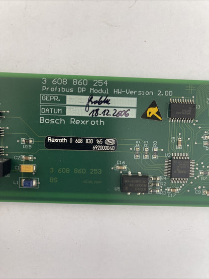 BOSCH REXROTH 0 608 830 165 SMPDP PROFIBUS DP MODULE HW-VERSION 2.00 3608860254
