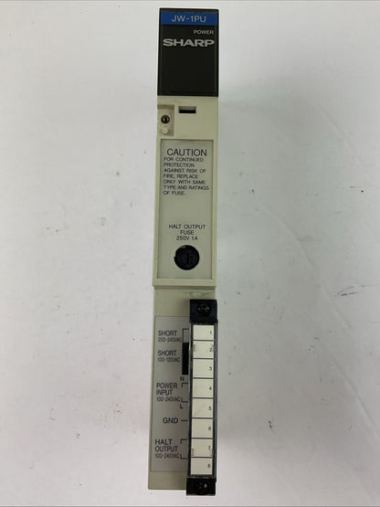 SHARP JW-1PU POWER SUPPLY MODULE OUTPUT 5VDC 7A INPUT 100-240VAC 50/60HZ 90VA
