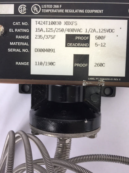 ASHCROFT T424T10030 XBXFS TEMPERATURE REGULATING EQUIPMENT 15A,125/250/480VAC