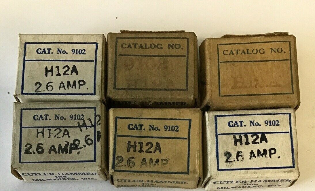 CUTLER HAMMER 9102 H12A 2.6AMP HEATER****LOTOF6****