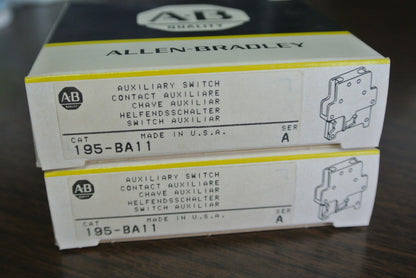 ALLEN-BRADLEY 195-BA11 AUXILIARY SWITCH CONTACT - NEW SURPLUS - LOT of 2